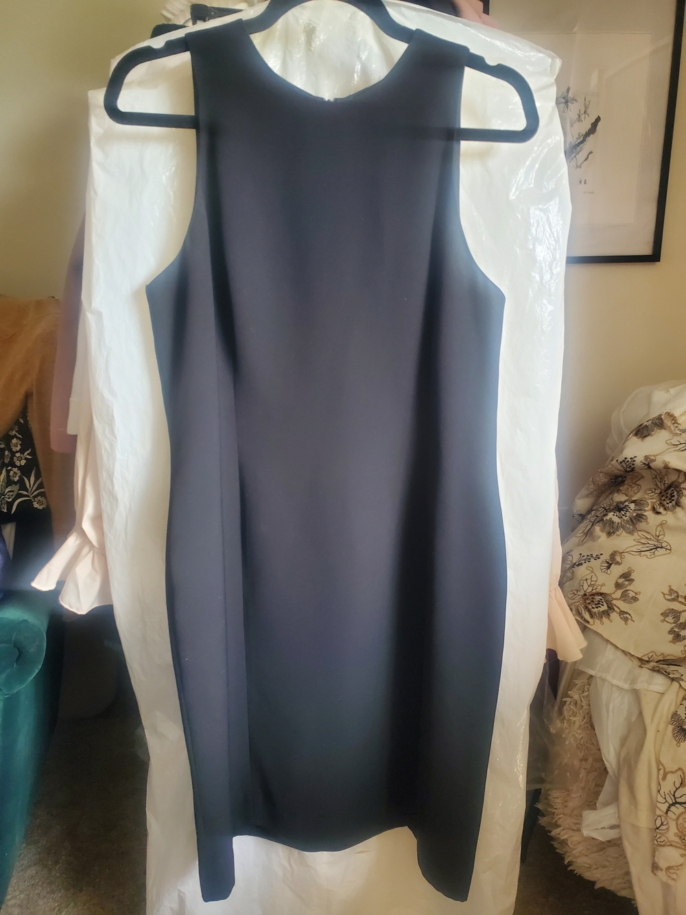 Vintage Jones Wear Black Sleeveless Midi Shift Dress